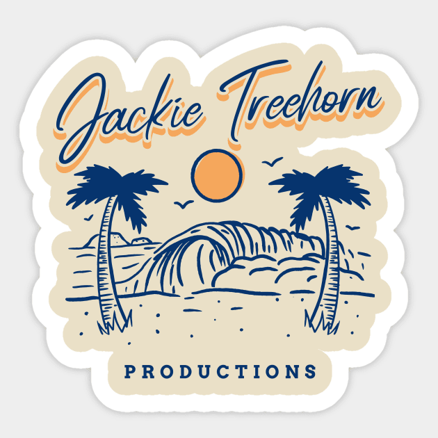 Jackie Treehorn Productions Beach Logo Funny Big Lebowski Sticker by GIANTSTEPDESIGN